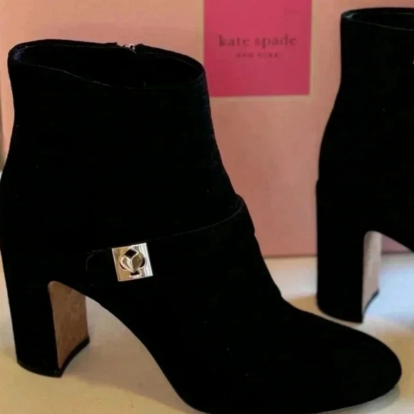 Kate Spade Black heel boots. Kate Spade Suede Thatcher bootie 8.5 - Picture 2 of 9